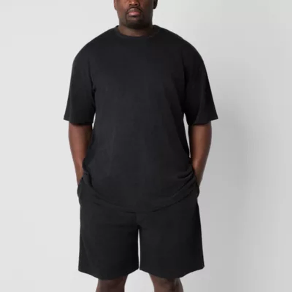 Shaquille O'Neal XLG Mens Big and Tall Short Sleeve Crew Neck 2-pc. Shorts Pajama Set