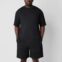 Shaquille O'Neal XLG Mens Big and Tall Short Sleeve Crew Neck 2-pc. Shorts Pajama Set