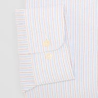 Stafford Coolmax Oxford Mens Big & Tall Regular Fit Long Sleeve Stripe Dress Shirt