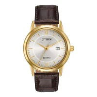 Citizen Corso Mens Brown Leather Strap Watch Aw1232-04a