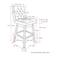 Boston Dining Collection 2-pc. Upholstered Tufted Bar Stool