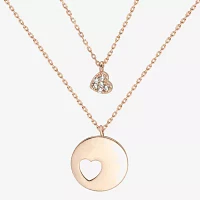 Sparkle Allure 2-pc. Cubic Zirconia 18K Rose Gold Over Brass Heart Jewelry Set