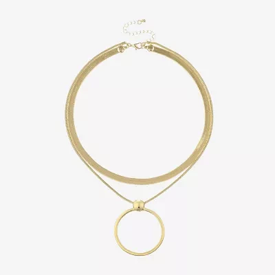 Bold Elements Gold Tone 18 Inch Pendant Necklace