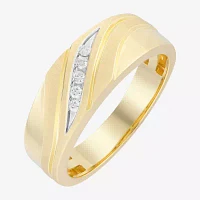 7.5MM 1/10 CT. T.W. Natural White Diamond 10K Gold Wedding Band