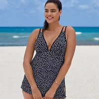 Trimshaper Womens Dots One Piece Swimsuit