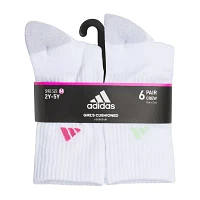 adidas Little & Big Girls 6 Pair Crew Socks