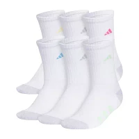 adidas Little & Big Girls 6 Pair Crew Socks