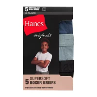 Hanes Originals Ultimate Little & Big Boys 5 Pack SuperSoft Boxer Briefs