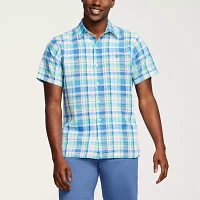 IZOD Madras Mens Classic Fit Short Sleeve Plaid Button-Down Shirt