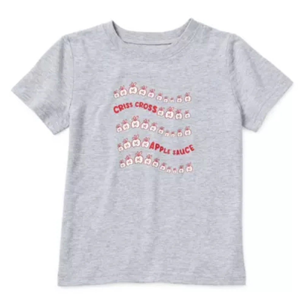 Okie Dokie Toddler & Little Boys Crew Neck Short Sleeve Graphic T-Shirt