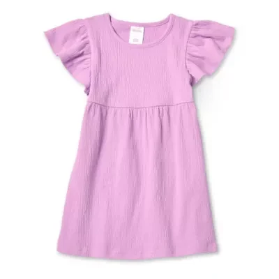 Okie Dokie Toddler & Little Girls Short Sleeve Flutter A-Line Dress