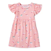 Okie Dokie Toddler & Little Girls Short Sleeve Flutter A-Line Dress