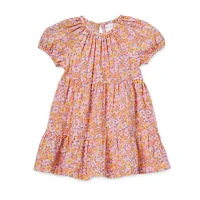 Okie Dokie Toddler & Little Girls Short Sleeve Balloon Sleeve A-Line Dress