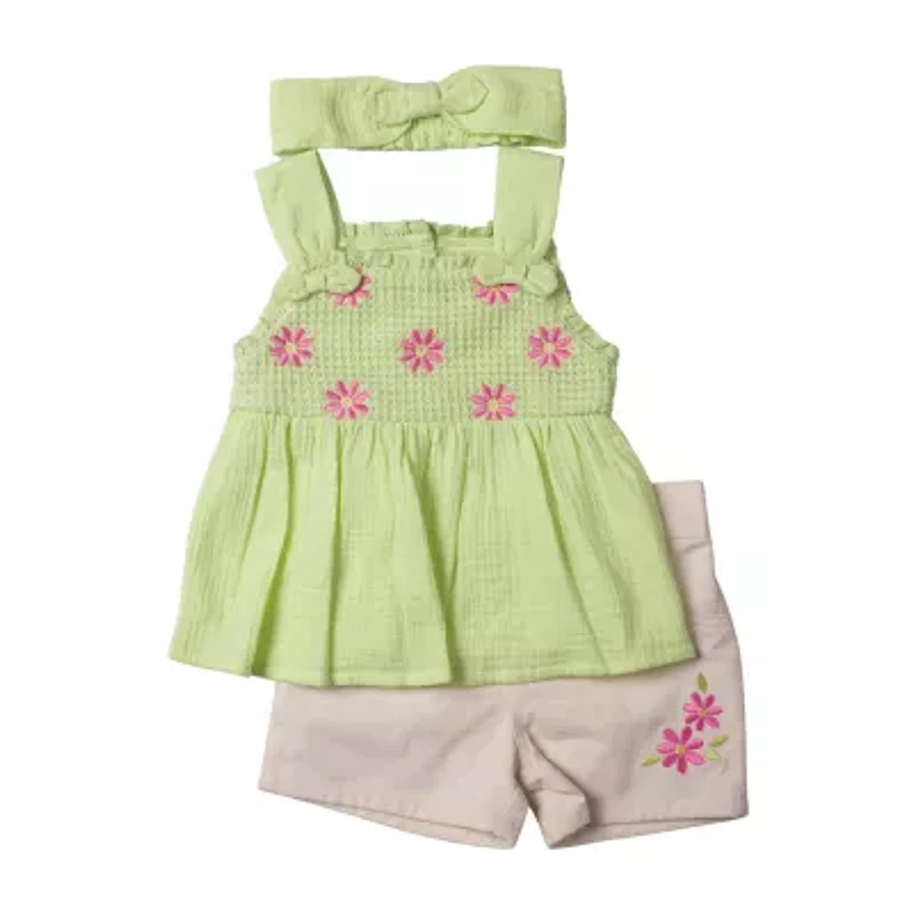 Little Lass Toddler Girls 3-pc. Short Set