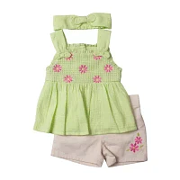 Little Lass Toddler Girls 3-pc. Short Set