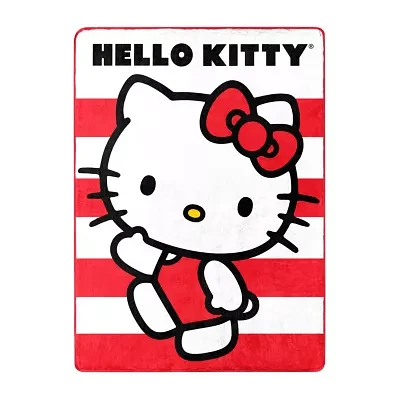 Northwest Stripes Hello Kitty Midweight Throw