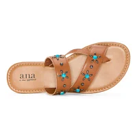a.n.a Womens Western Toe Strap Slide Sandals