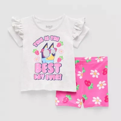 Happy Threads Baby Girls 2-pc. Bluey Short Set