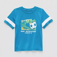 Okie Dokie Toddler & Little Boys Active Mesh Crew Neck Short Sleeve Graphic T-Shirt