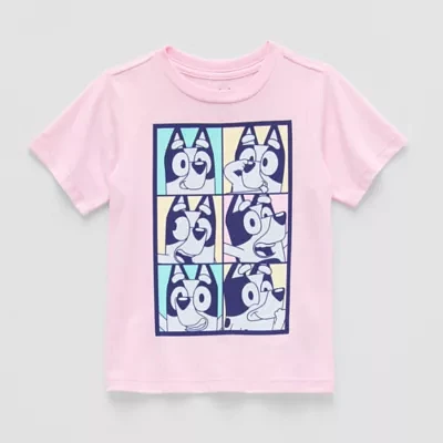 Toddler Girls Crew Neck Short Sleeve Bluey Graphic T-Shirt