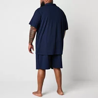 Stafford Mens Big Short Sleeve 2-pc. Shorts Pajama Set
