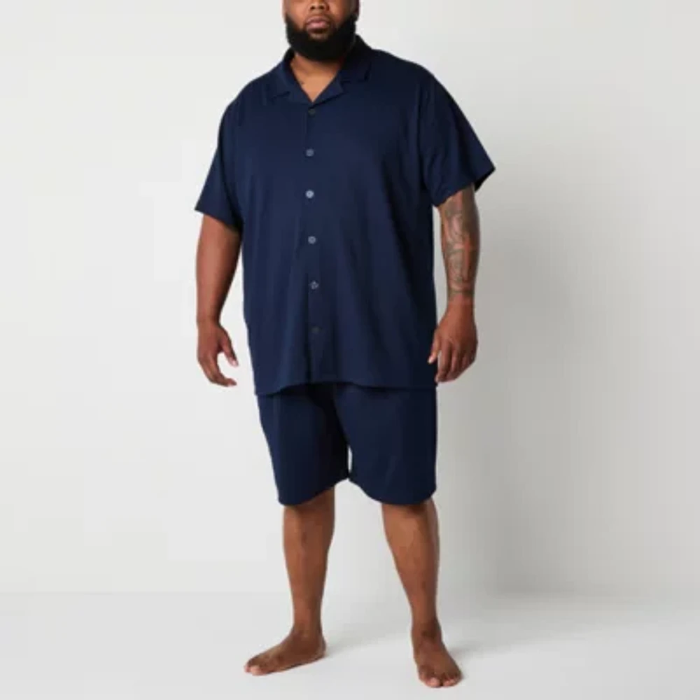 Stafford Mens Big Short Sleeve 2-pc. Shorts Pajama Set