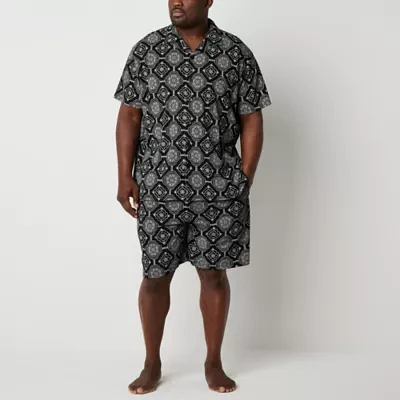 Shaquille O'Neal XLG Mens Big and Tall Short Sleeve 2-pc. Shorts Pajama Set