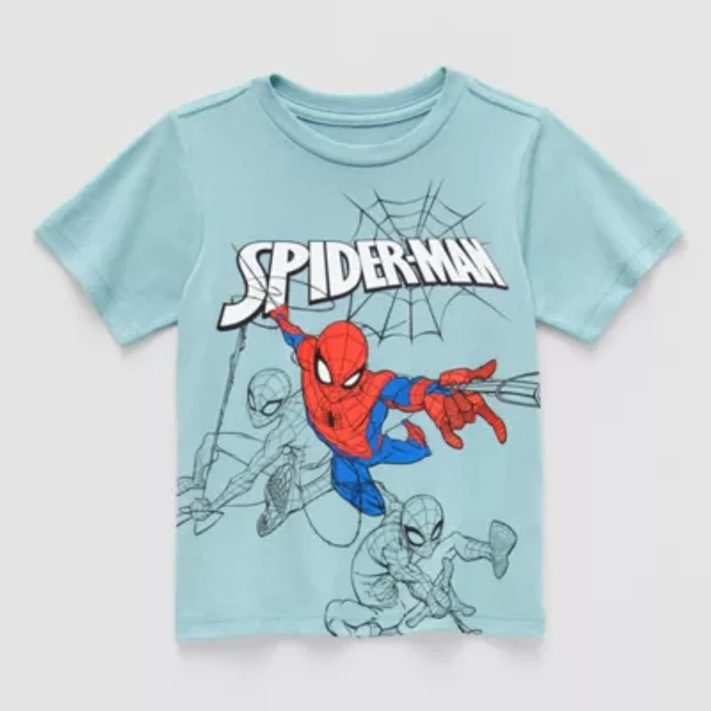 Toddler Boys Crew Neck Short Sleeve Spiderman Graphic T-Shirt