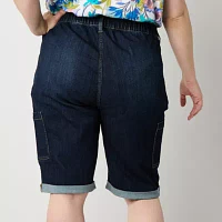 St. John's Bay Womens Mid Rise Seated Wear Bermuda Short-Plus