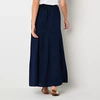 a.n.a Soft Drape Womens Mid Rise Long Denim Skirt