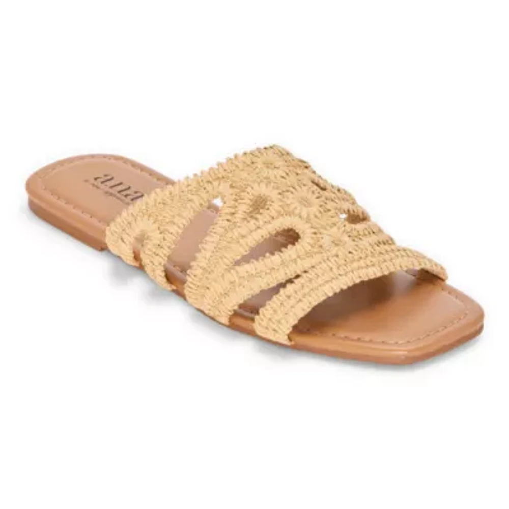 a.n.a Womens Crochet Strap Slide Sandals