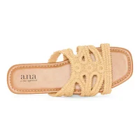 a.n.a Womens Crochet Strap Slide Sandals