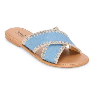 a.n.a Womens Cross Slide Sandals