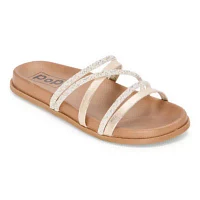Pop Teodora Womens Criss Cross Strap Footbed Sandals
