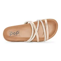 Pop Teodora Womens Criss Cross Strap Footbed Sandals