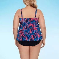 Trimshaper Abstract Tankini Swimsuit Top Plus