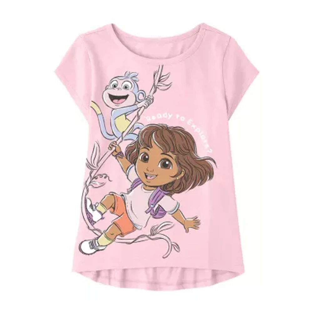 Xtreme Toddler Girls Crew Neck Short Sleeve Dora the Explorer Graphic T-Shirt