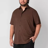 Stylus Big and Tall Mens Classic Fit Short Sleeve Checked Button-Down Shirt
