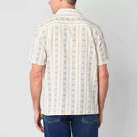 mutual weave Mens Short Sleeve Camp Shirt