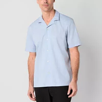 J. Ferrar Slim Mens Fit Short Sleeve Button-Down Shirt