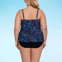 Trimshaper Animal Tankini Swimsuit Top Plus