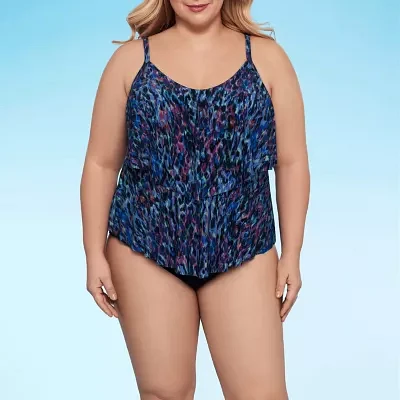 Trimshaper Animal Tankini Swimsuit Top Plus