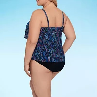 Trimshaper Animal Tankini Swimsuit Top Plus