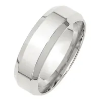 Personalized 7MM Sterling Silver Wedding Band