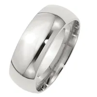 Personalized 8MM Sterling Silver Wedding Band