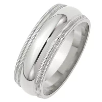 Personalized 8MM Sterling Silver Wedding Band