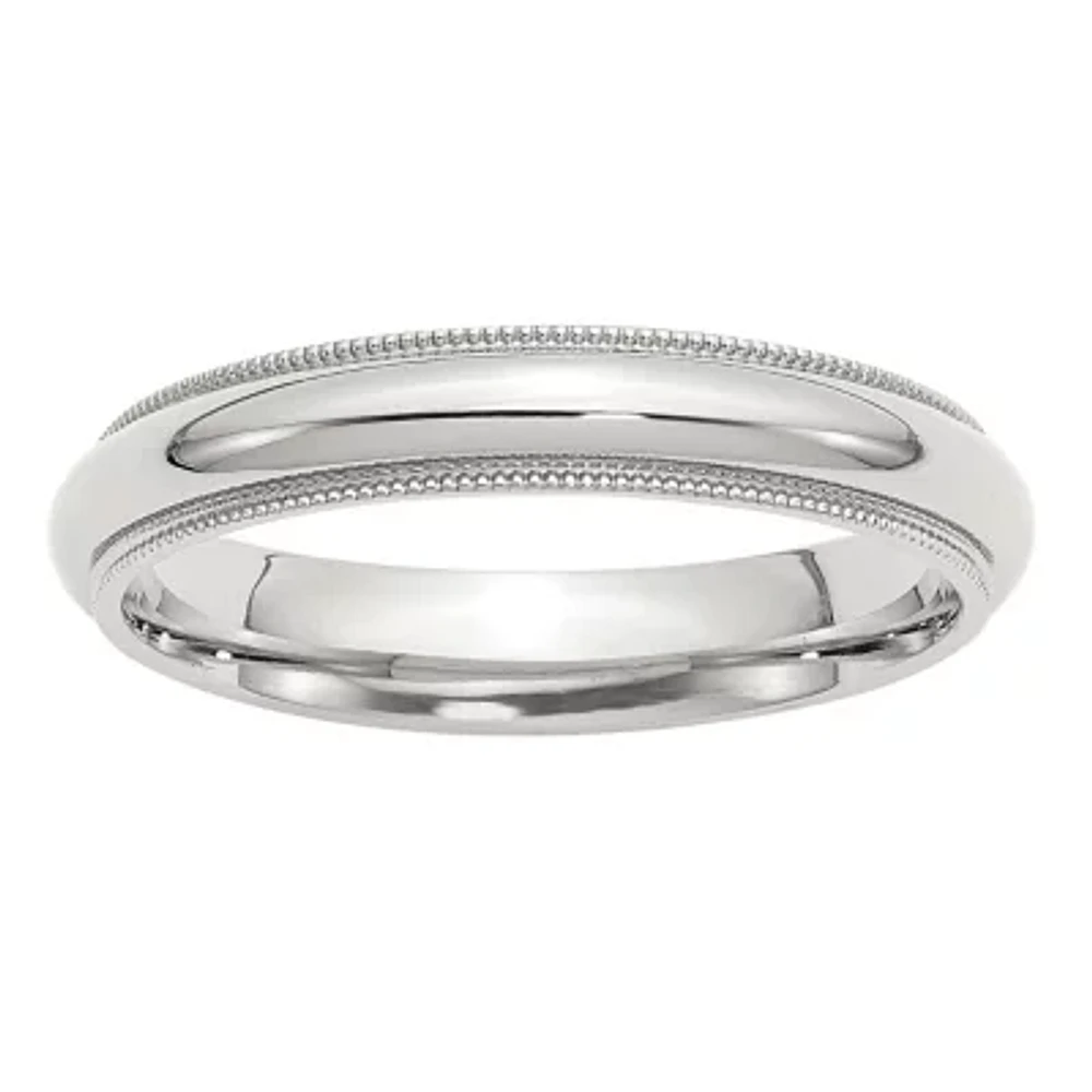 Womens 4MM Sterling Silver Wedding Band