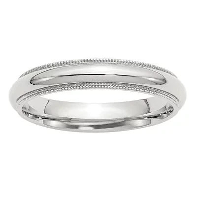 Womens 4MM Sterling Silver Wedding Band