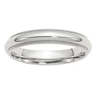 Womens 4MM Sterling Silver Wedding Band