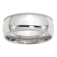 8MM Sterling Silver Wedding Band